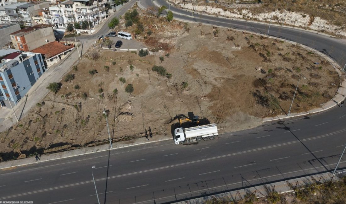 Buca’da 5 dönümlük alanda yeşil dönüşüm İzmir Büyükşehir Belediyesi, Buca Adatepe Mahallesi’nde yaklaşık 5 dönümlük alanda